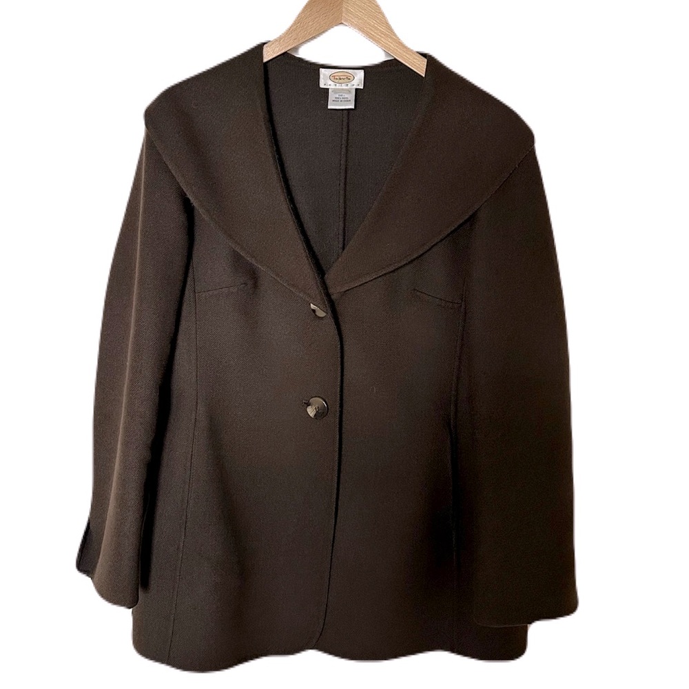 NWOT Vintage 90s/Y2K 100% Wool Talbots Chocolate Brown Women's Jacket Size 10P